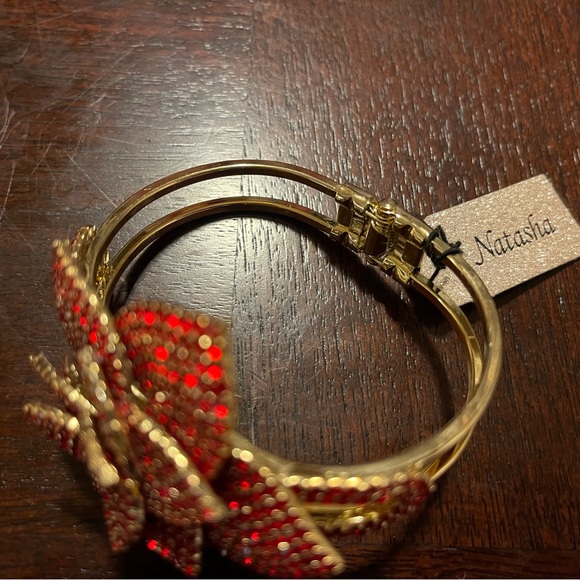 Natasha Red Rose Crystal rhinestones bracelet NEW Cuff Bracelet Valentines tags - Picture 7 of 8